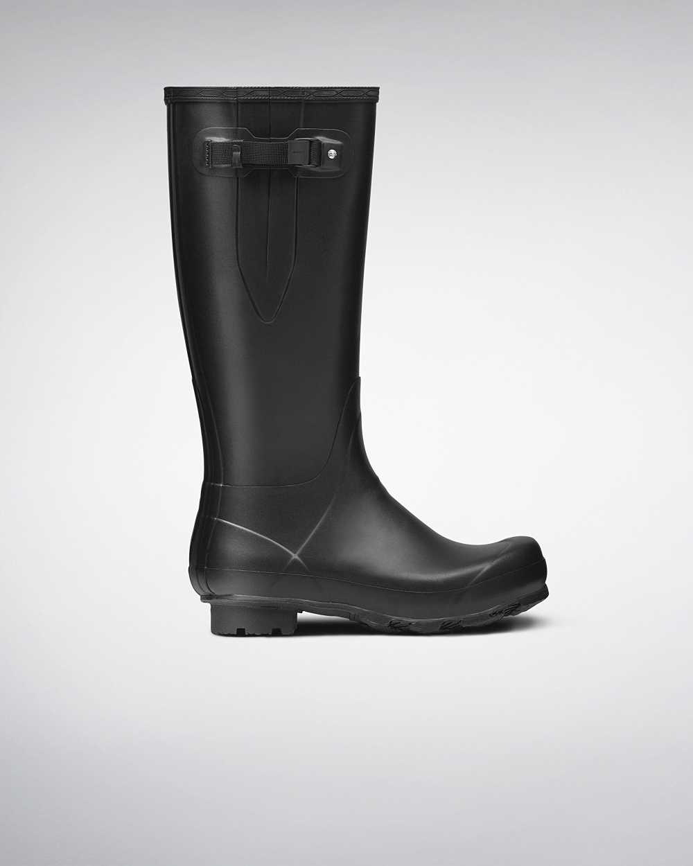 Hunter Men's Norris Field Side Adjustable Tall Wellington Boots Black,EMIL92540